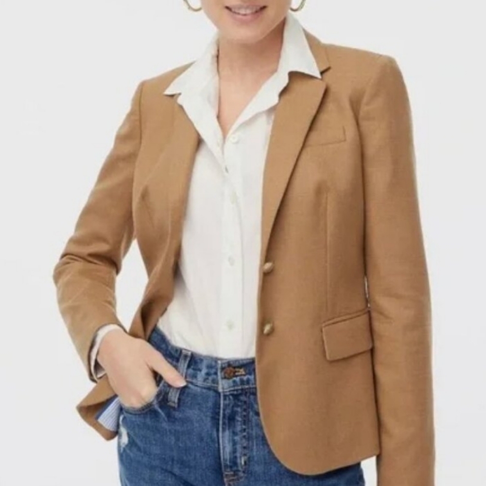 nwot J. Crew Camel Schoolboy Blazer Jacket